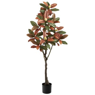 Nearly Natural 5 ft. Fall Magnolia Artificial Tree