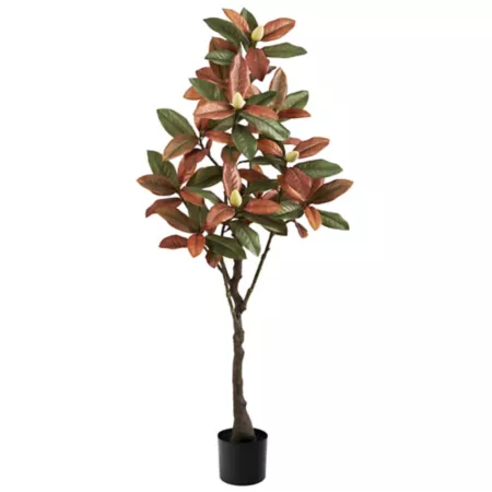 Almost Natural 5-Foot Artificial Fall Magnolia Tree Artificial Plants & Flowers