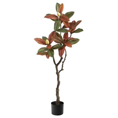 Nearly Natural 4 ft. Fall Magnolia Artificial Tree