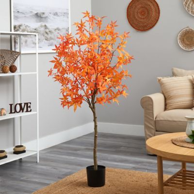 Image showing  5 ft. Autumn Maple Artificial Tree, Orange