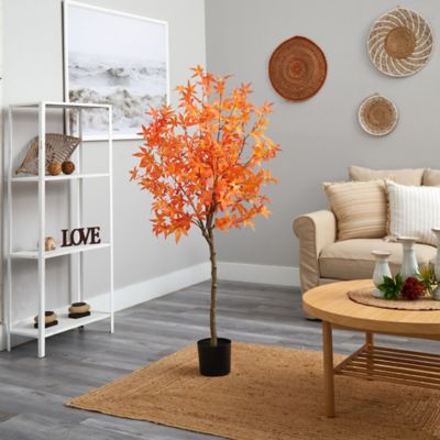 Image showing  5 ft. Autumn Maple Artificial Tree, Orange