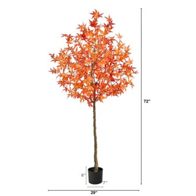 Image showing  6 ft. Artificial Orange Autumn Maple Tree