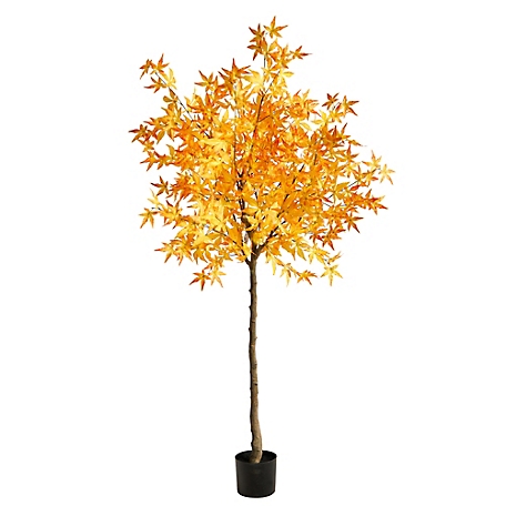 Nearly Natural 6 ft. Autumn Maple Artificial Tree, Yellow