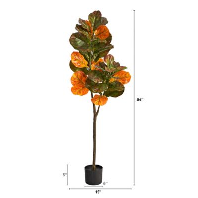 Image showing  4.5 ft. Autumn Fiddle Leaf Artificial Fall Tree