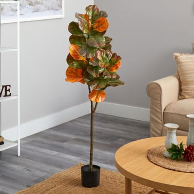 Image showing  4.5 ft. Autumn Fiddle Leaf Artificial Fall Tree