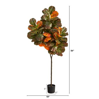 Image showing  6 ft. Autumn Fiddle Leaf Artificial Tree