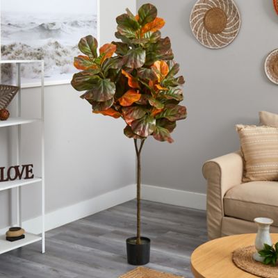 Image showing  6 ft. Autumn Fiddle Leaf Artificial Tree