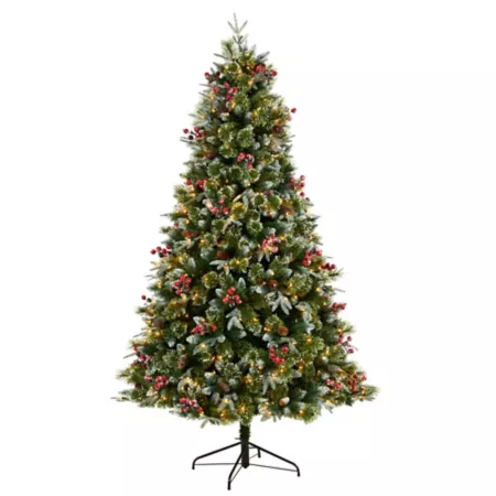 7.5 ft Snowy Tip Aspen Spruce Artificial Christmas Tree with Nearly Natural LED Lights Artificial Christmas Trees