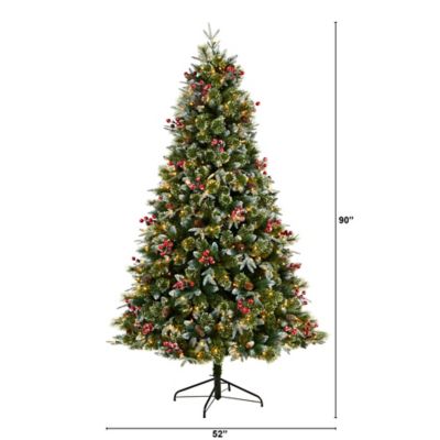 Image showing  7.5 ft. Snow-Tipped Aspen Spruce Artificial Christmas Tree with LED Lights