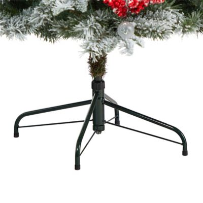 Image showing 5 th Nearly Natural 6 ft. Snow-Tipped Norwegian Fir Pre-Lit Artificial Christmas Tree