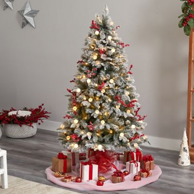 Image showing 6 th Nearly Natural 6 ft. Snow-Tipped Norwegian Fir Pre-Lit Artificial Christmas Tree