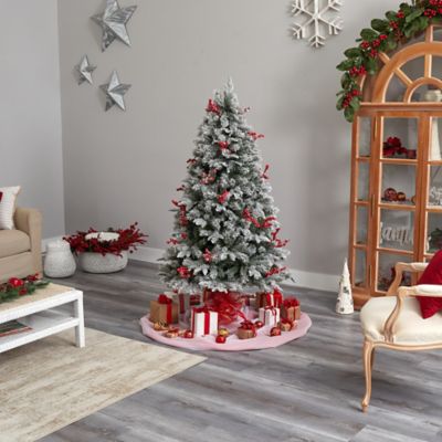 Image showing 9 th Nearly Natural 6 ft. Snow-Tipped Norwegian Fir Pre-Lit Artificial Christmas Tree