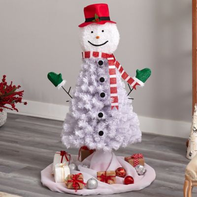 Image showing  4 ft. Snowman Artificial Christmas Tree with 234 Bendable Branches