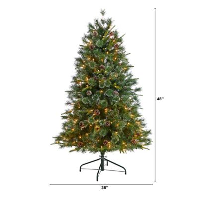 Image showing  4 ft. Snowed Tipped Clermont Mixed Pine Artificial Christmas Tree