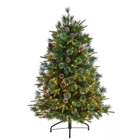 Clermont Artificial Christmas Tree in Mixed Pine 5 ft Almost Natural with Clear Lights Artificial Christmas Trees