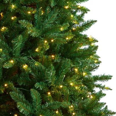 Image showing  9 ft. Green Valley Fir Artificial Christmas Tree with Clear LED Lights and Bendable Branches