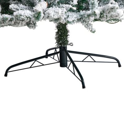 Image showing 5 th Nearly Natural 8 ft. Flocked Livingston Fir Artificial Christmas Tree with Pine Cones and Clear Warm LED Lights