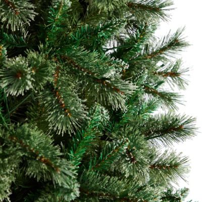 Image showing  10 ft. Wisconsin Slim Snow-Tipped Pine Artificial Christmas Tree with Clear LED Lights