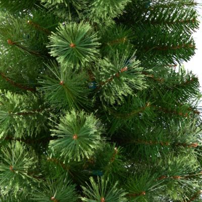 Image showing  8 ft. Green Pencil Artificial Christmas Tree with Clear Multifunction LED Lights and Bendable Branches