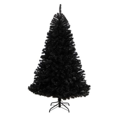 Image showing  6 ft. Black Artificial Christmas Tree with Clear LED Lights
