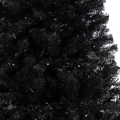 Image showing  6 ft. Black Artificial Christmas Tree with Clear LED Lights