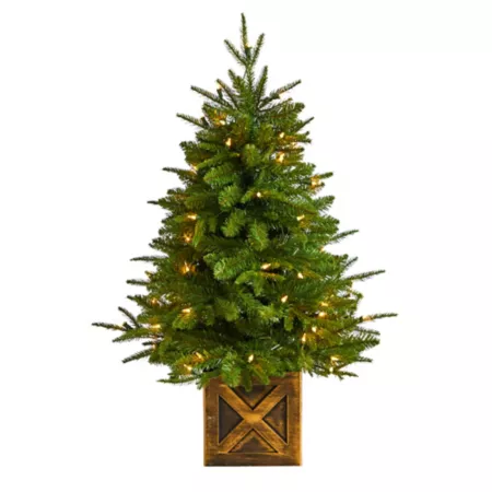 Nearly Natural 3-Foot Finnish Fir Artificial Christmas Tree in Decorative Planter Artificial Christmas Trees