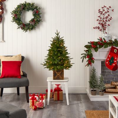 Image showing  3 ft. Finland Fir Artificial Christmas Tree in Decorative Planter