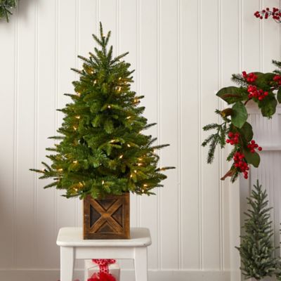 Image showing  3 ft. Finland Fir Artificial Christmas Tree in Decorative Planter