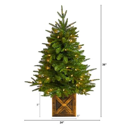 Image showing 5 th Nearly Natural 3 ft. Finland Fir Artificial Christmas Tree in Decorative Planter