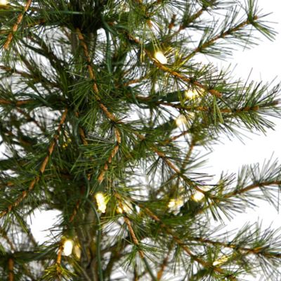 Image showing  3 ft. Pre-Lit Artificial Christmas Tree in Burlap Base, Clear LED Lights