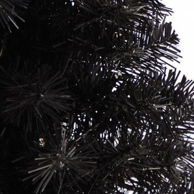 Image showing  2 ft. Pre-Lit Black Artificial Christmas Tree with Bendable Branches