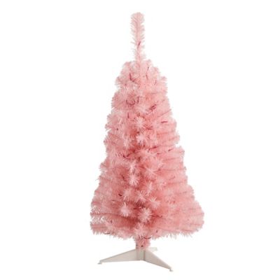 Image showing  3 ft. Pre-Lit Pink Artificial Christmas Tree with Bendable Branches, LED Lights