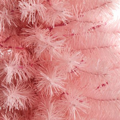 Image showing  3 ft. Pre-Lit Pink Artificial Christmas Tree with Bendable Branches, LED Lights