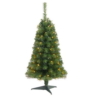 Nearly Natural 3 ft. Green Artificial Christmas Tree with 50 LED Lights and 118 Bendable Branches