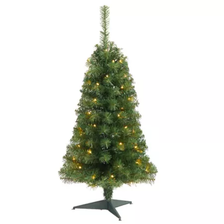 3 Foot Nearly Natural Green Artificial Christmas Tree with 50 LED Lights and 118 Bendable Branches Artificial Christmas Trees