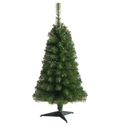 Image showing  3 ft. Pre-Lit Green Artificial Christmas Tree with Bendable Branches