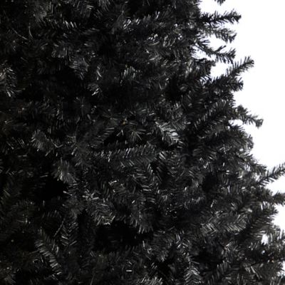 Image showing  10 ft. Pre-Lit Black Artificial Christmas Tree, Clear LED Lights