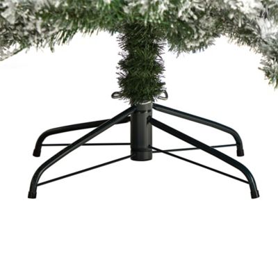 Image showing 5 th Nearly Natural 7 ft. Flocked Austria Fir Artificial Christmas Tree with Warm White LED Lights and Bendable Branches