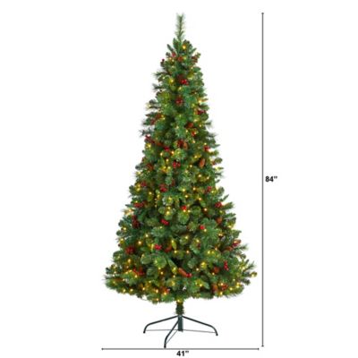 Image showing  7 ft. Flat Back Montreal Mountain Pine Artificial Christmas Tree