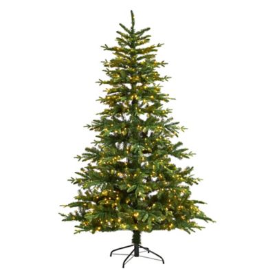 Nearly Natural 7 ft. Montreal Spruce Artificial Christmas Tree with Warm White LED Lights and Bendable Branches