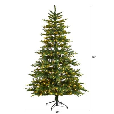 Image showing  7 ft. Montreal Spruce Artificial Christmas Tree with Warm White LED Lights and Bendable Branches