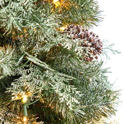 Image showing  4 ft. English Pine Artificial Christmas Tree with LED Lights