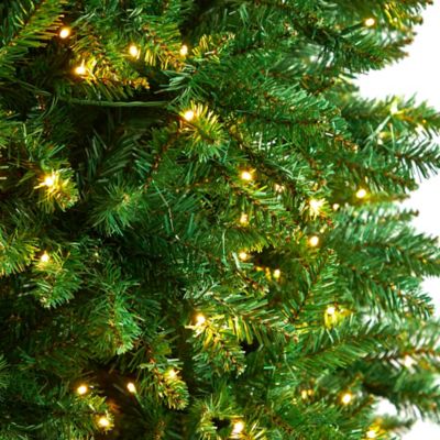 Image showing  12 ft. Pre-Lit Slim Green Mountain Pine Artificial Christmas Tree, Clear LED Lights