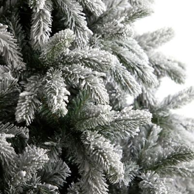 Image showing  9 ft. Flocked South Carolina Spruce Artificial Christmas Tree with Clear Lights and Bendable Branches