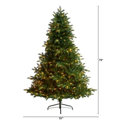 Image showing  6 ft. South Carolina Spruce Artificial Christmas Tree with White Warm Lights and Bendable Branches