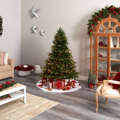 Image showing 8 th Nearly Natural 6 ft. South Carolina Spruce Artificial Christmas Tree with White Warm Lights and Bendable Branches