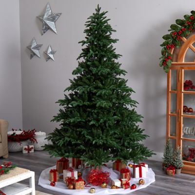 Image showing 7 th Nearly Natural 8 ft. South Carolina Spruce Artificial Christmas Tree with White Warm Lights and Bendable Branches