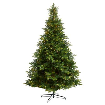 Nearly Natural 9 ft. North Carolina Spruce Artificial Christmas Tree with Clear Lights and Bendable Branches