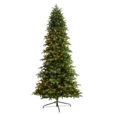 Nearly Natural 9 ft. South Carolina Fir Artificial Christmas Tree with Clear Lights and Bendable Branches