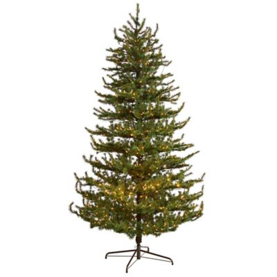 Nearly Natural 9 ft. Vancouver Mountain Pine Artificial Christmas Tree with Clear Lights and Bendable Branches